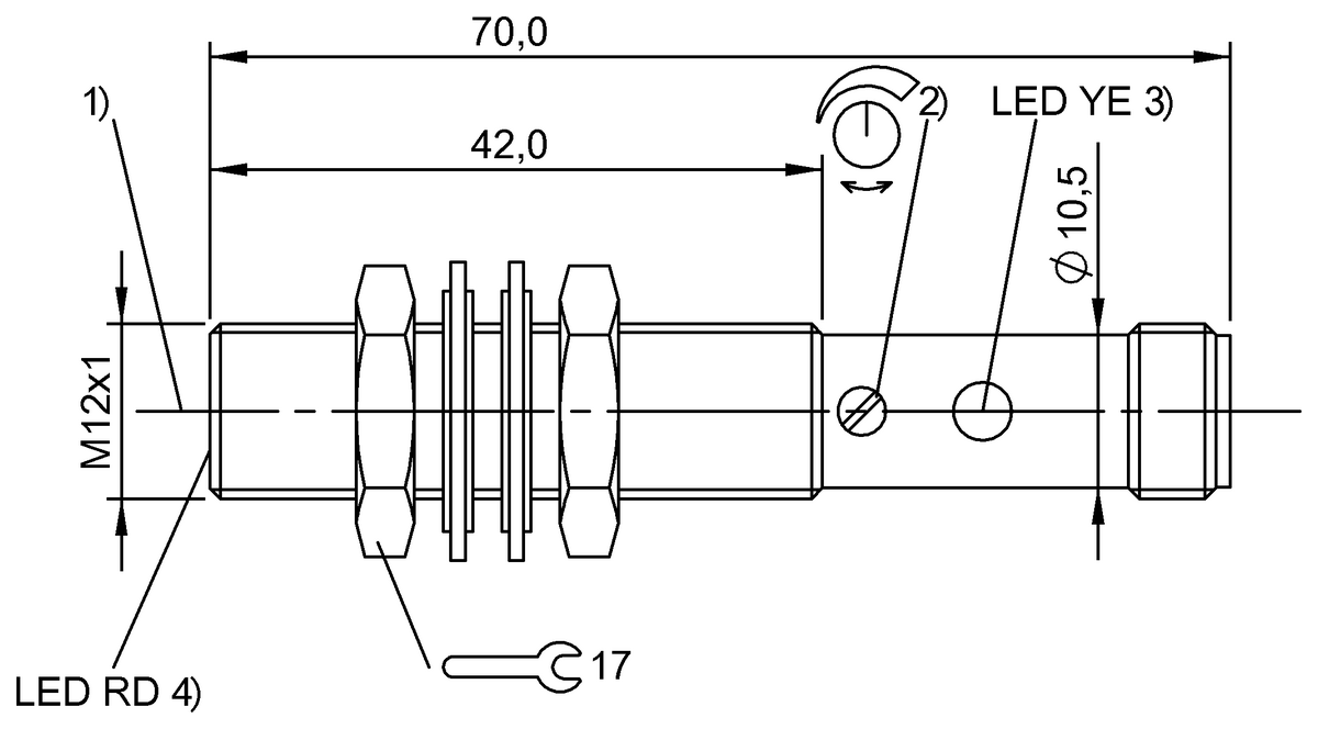 BOS00UA - BLE 12M-NA-1PD-S4-C (Karşılıklı tip sensörler) - Görsel 2