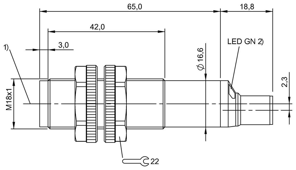 BOS00EK - BLS 18K-XX-1LT-E5-C-S4 (Karşılıklı tip sensörler) - Görsel 2