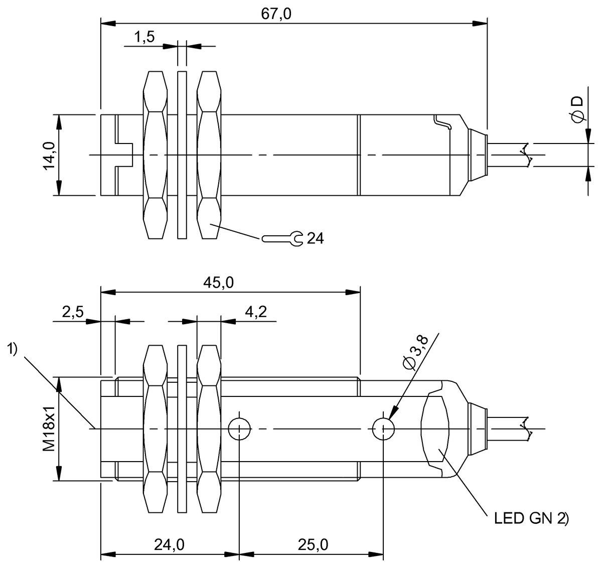 BOS00EL - BLS 18KF-XX-1LT-L-02 (Karşılıklı tip sensörler) - Görsel 2