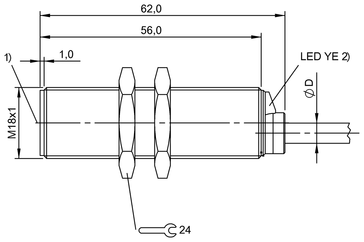 BOS0025 - BOS 18M-PS-1XA-E4-C-00,85 (Işık düğmesi) - Görsel 2