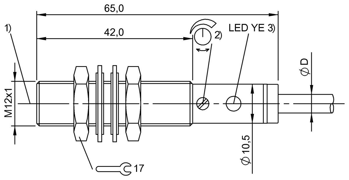 BOS000U - BOS 12M-PS-1PB-BO-C-03 (Işık düğmesi) - Görsel 2