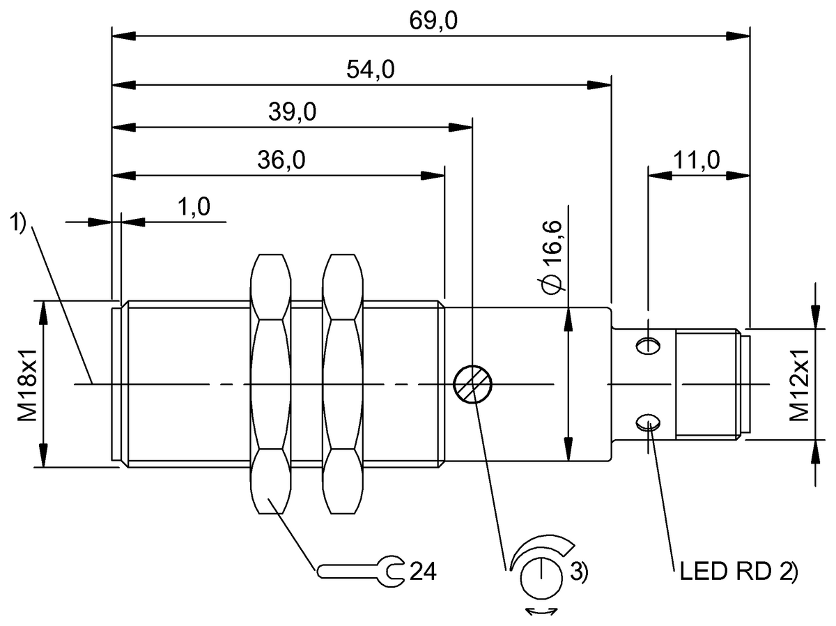 BOS001P - BOS 18M-PA-1PF-E5-C-S4 (Işık düğmesi) - Görsel 2