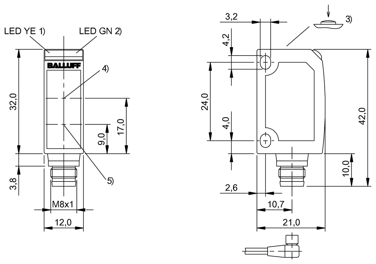 BOD000H - BOD 6K-RA01-S75-C (Optik mesafe sensörleri) - Görsel 2