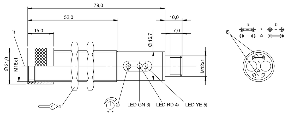 BOS007U - BOS 18M-GU-1PF-S4-Y (Işık düğmesi) - Görsel 2