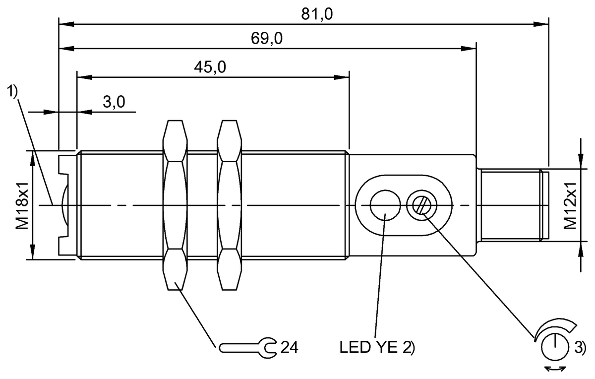 BOS007W - BOS 18M-PA-1HA-S4-C (Işık düğmesi) - Görsel 2