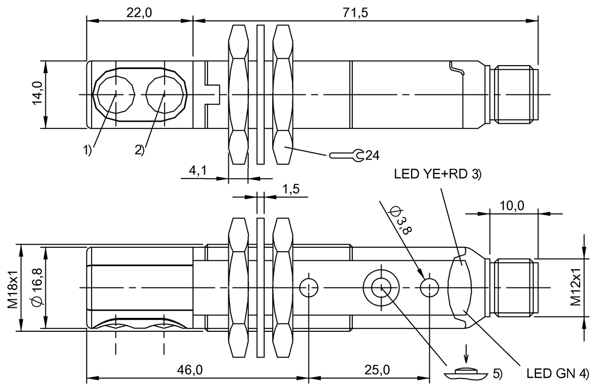 BOS00LH - BOS 18KW-PA-1HA-S4-C (Arka plan bastırma özelliğine sahip olan cisimden yansımalı sensör) - Görsel 2
