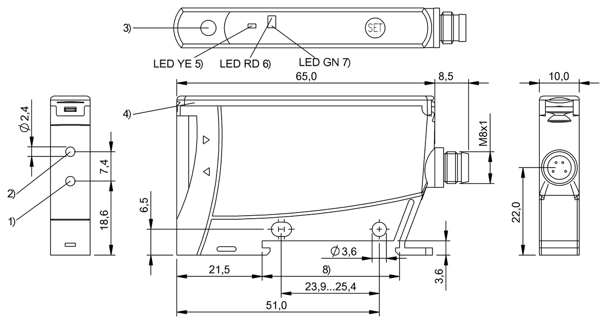 BOS00Z0 - BOS 72K-PU-RA10-S75 (Plastik ve cam fiber (fiberglass) için fiber tabanlı cihazlar)