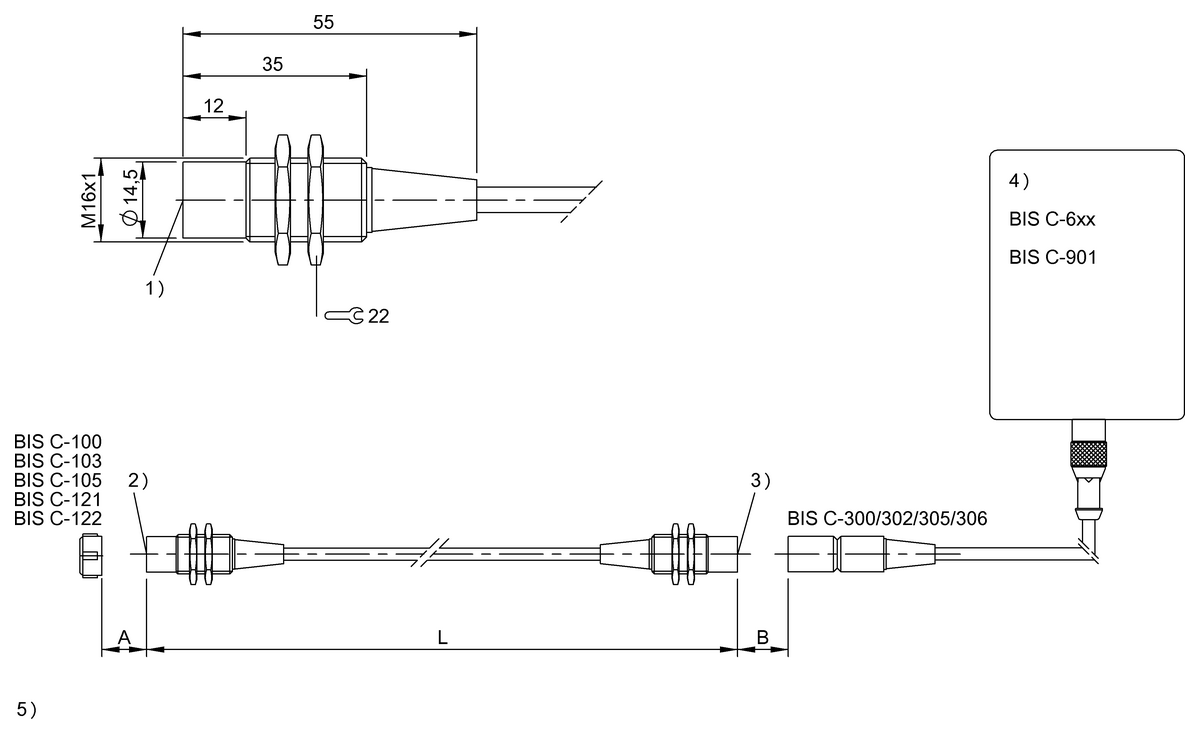 BIS00N9 - BIS C-380-06/06-05 (RFID LF veri bağlayıcısı (70/455 kHz)) - Görsel 2