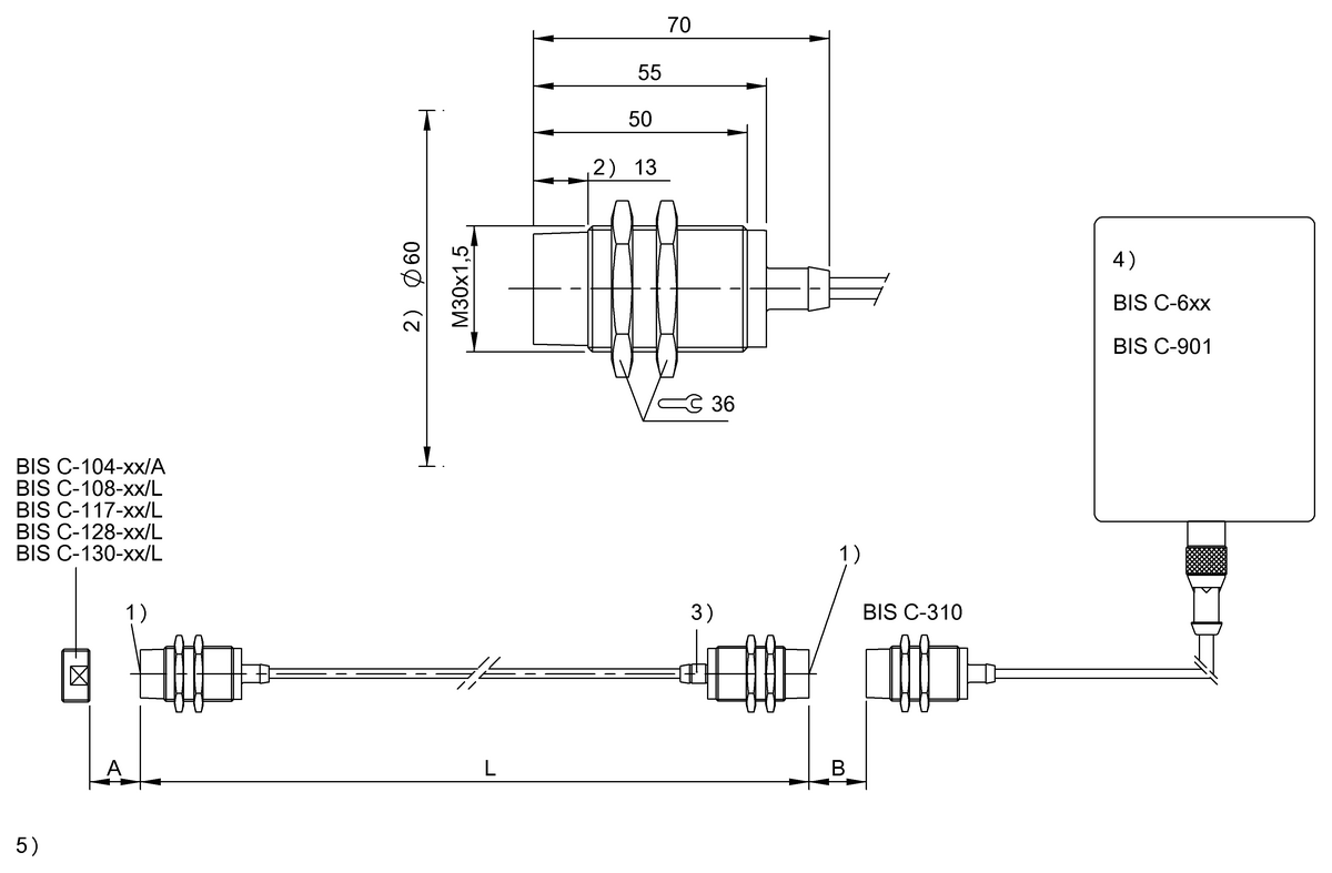BIS00JR - BIS C-380-10/10-05 (RFID LF veri bağlayıcısı (70/455 kHz)) - Görsel 2