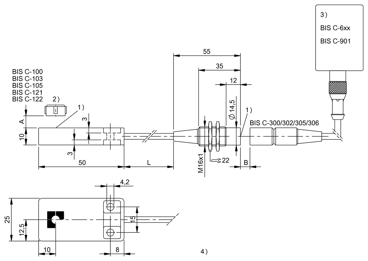 BIS00N8 - BIS C-380-05/06-05 (RFID LF veri bağlayıcısı (70/455 kHz)) - Görsel 2