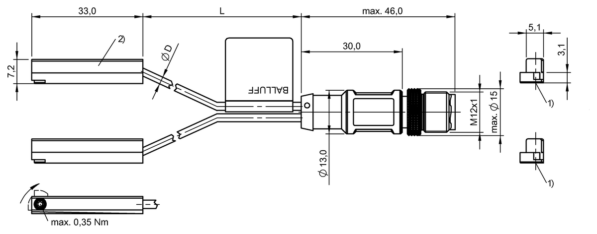 BMF0084 - BMF 315M-PS-W-2-SA95-S4-00,3 (Farklı kanal şekilleri için silindir anahtarları) - Görsel 2