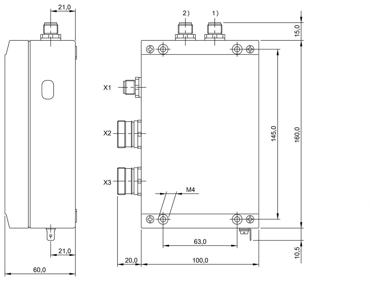 BIS00C1 - BIS C-621-023-050-03-ST3 (RFID LF değerlendirme üniteleri (70/455 kHz))
