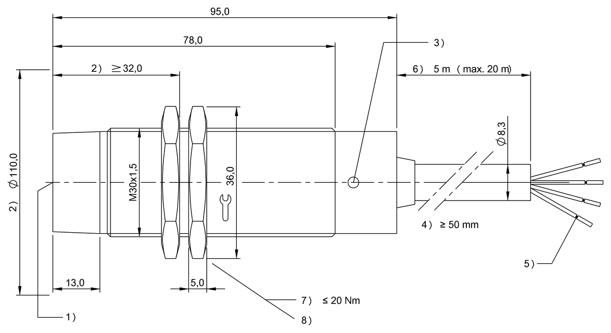 BIS00H6 - BIS C-60R-001-08P-PU-05 (Entegre işlemci ünitesi bulunan LF okuma/yazma kafaları (70/455 kHz)) - Görsel 2