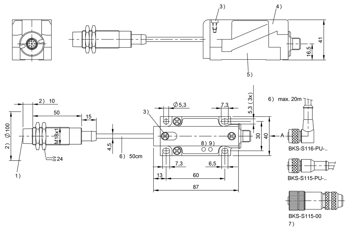 BIS00CJ - BIS L-400-043-002-02-S115 (Entegre işlemci ünitesi bulunan LF okuma/yazma kafaları (125 kHz)) - Görsel 2