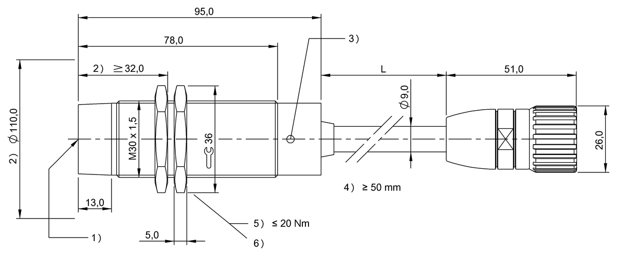 BIS00HA - BIS C-60R-002-08P-PU-01,5-ST20 (Entegre işlemci ünitesi bulunan LF okuma/yazma kafaları (70/455 kHz)) - Görsel 2