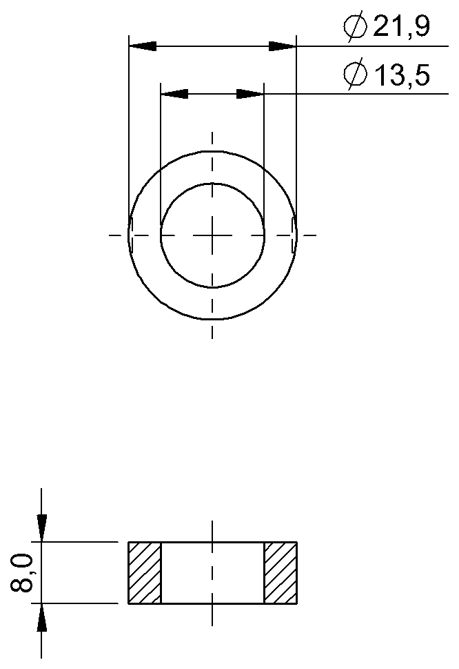 BAM013R - BTL-P-1014-2R (Manyetik çubuk stili için mıknatıs) - Görsel 2