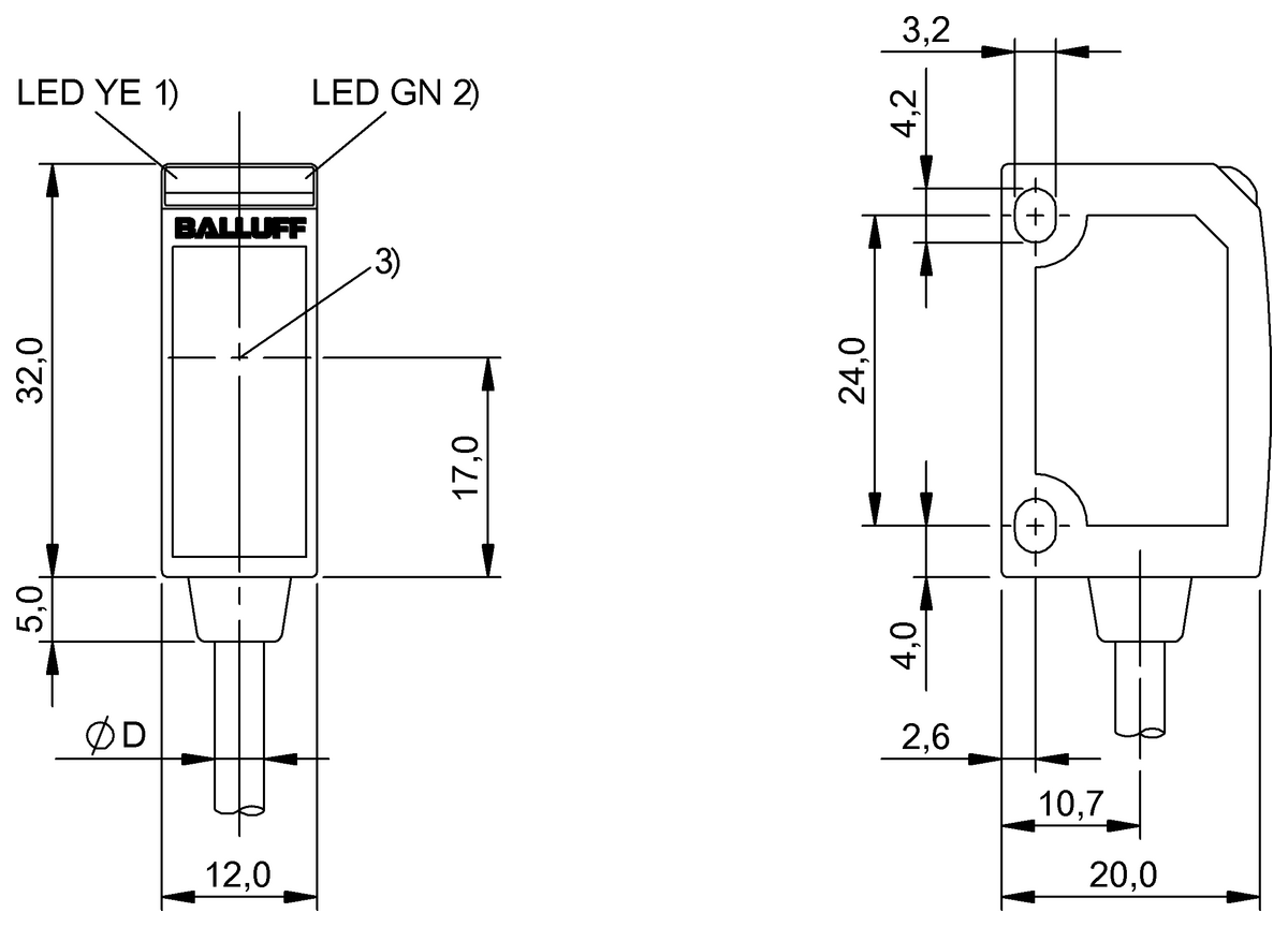 BOS007C - BLE 6K-PU-1D-C-02 (Karşılıklı tip sensörler)