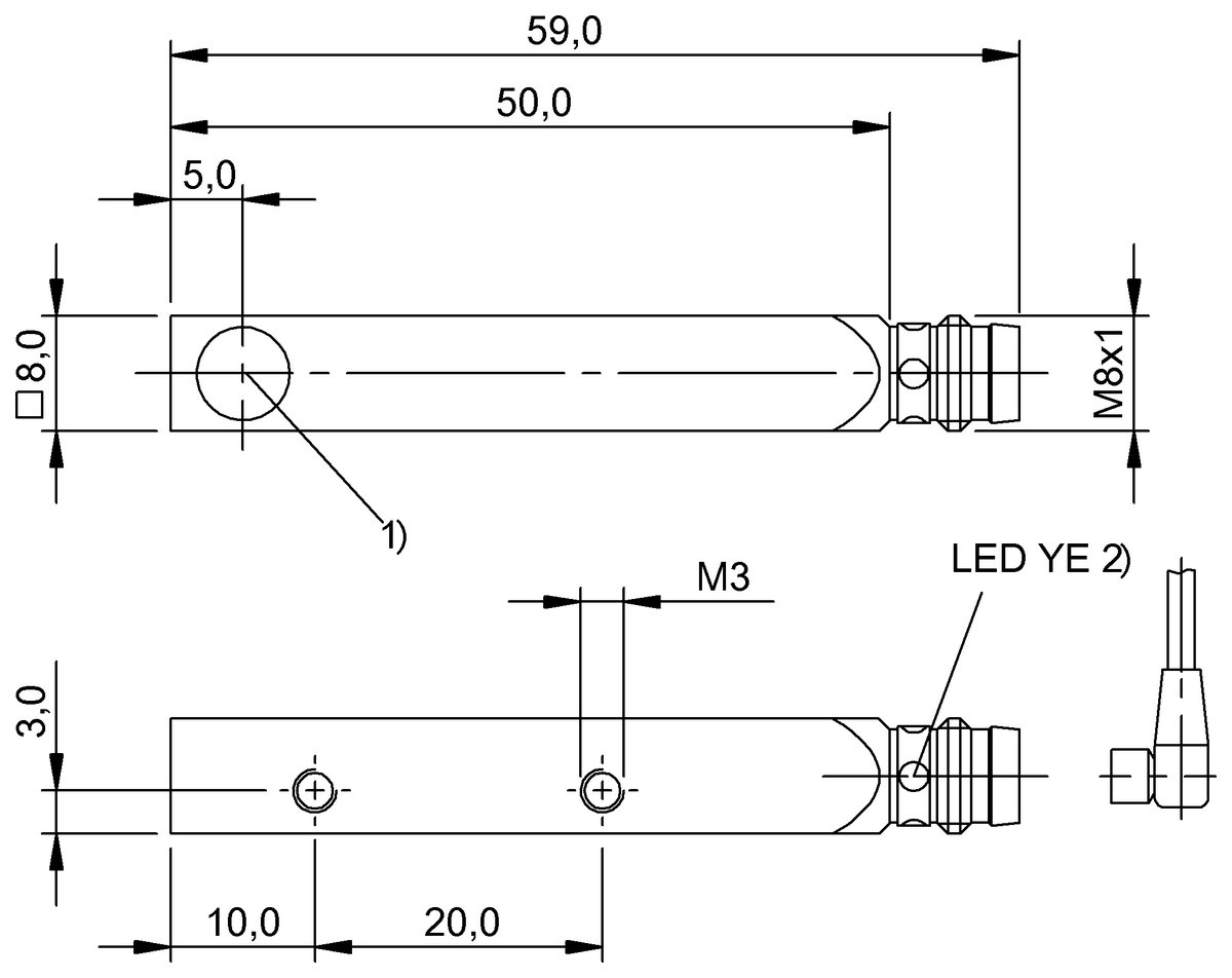 BOS00YA - BOS Q08M-PO-KE20-S49 (Karşılıklı tip sensörler) - Görsel 2
