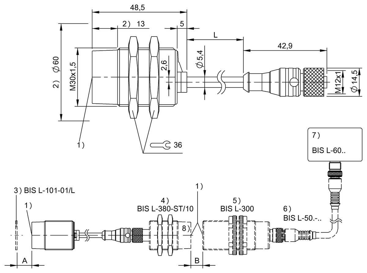 BIS00JZ - BIS L-380-10/BU-PU1-00,5 (RFID LF veri bağlayıcısı (125 kHz)) - Görsel 2
