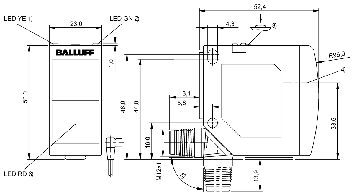 BOS016M - BOS 23K-NU-LE10-S4 (Karşılıklı tip sensörler) - Görsel 2