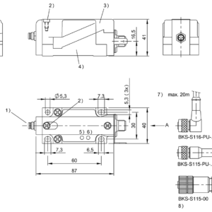 BIS00K6 - BIS L-400-047-010-00-S115 (Entegre işlemci ünitesi bulunan LF okuma/yazma kafaları (125 kHz))
