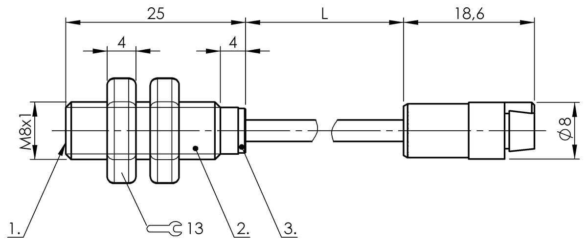 BCS0014 - BCS M08T4C-XXS15C-EP02-GZ01-002 (Amplifikatörler için kapasitif sensör kafaları) - Görsel 2