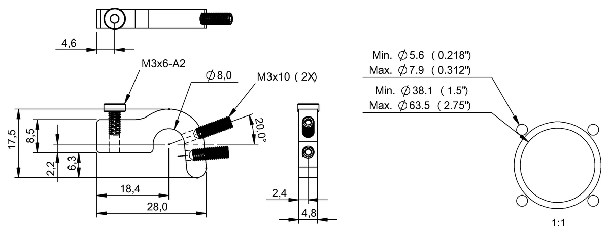 BAM00MC - BMF 305-HW-70 (Manyetik sensörler için montaj braketleri) - Görsel 2