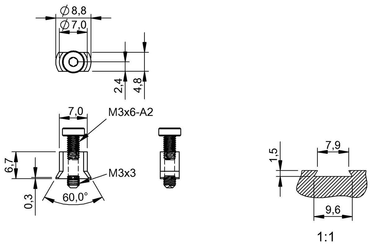 BAM00M3 - BMF 305-HW-46 (Manyetik sensörler için montaj braketleri) - Görsel 2