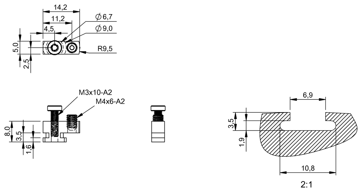 BAM00MK - BMF 305-HW-82 (Manyetik sensörler için montaj braketleri) - Görsel 2
