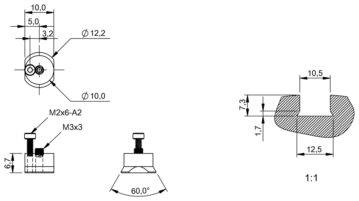 BAM00KJ - BMF 103-HW-75 (Manyetik sensörler için montaj braketleri) - Görsel 2