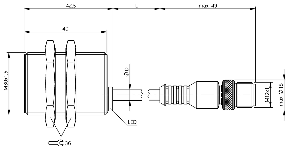 BES008Y - BES M30MF-GSC15B-BP00,3-GS04 (Endüktif yakınlık anahtarları) - Görsel 2