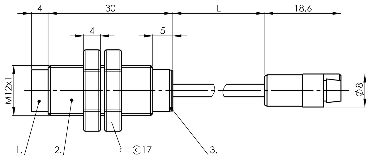 BCS0019 - BCS M12T4D1-XXS80G-EP02-GZ01-002 (Amplifikatörler için kapasitif sensör kafaları) - Görsel 2