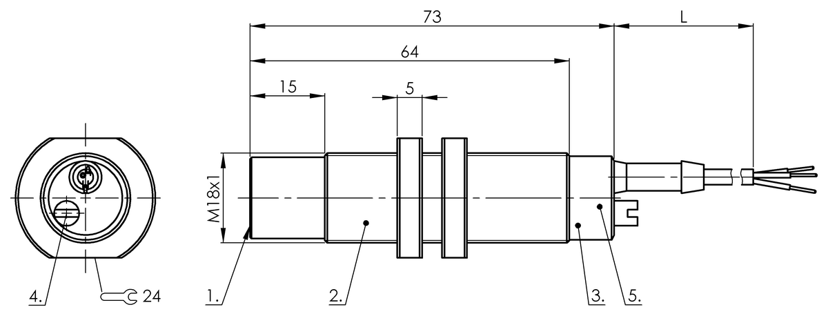 BCS0076 - BCS M18TTI2-NOC15G-AT02 (Kapasitif seviye sensörleri) - Görsel 2