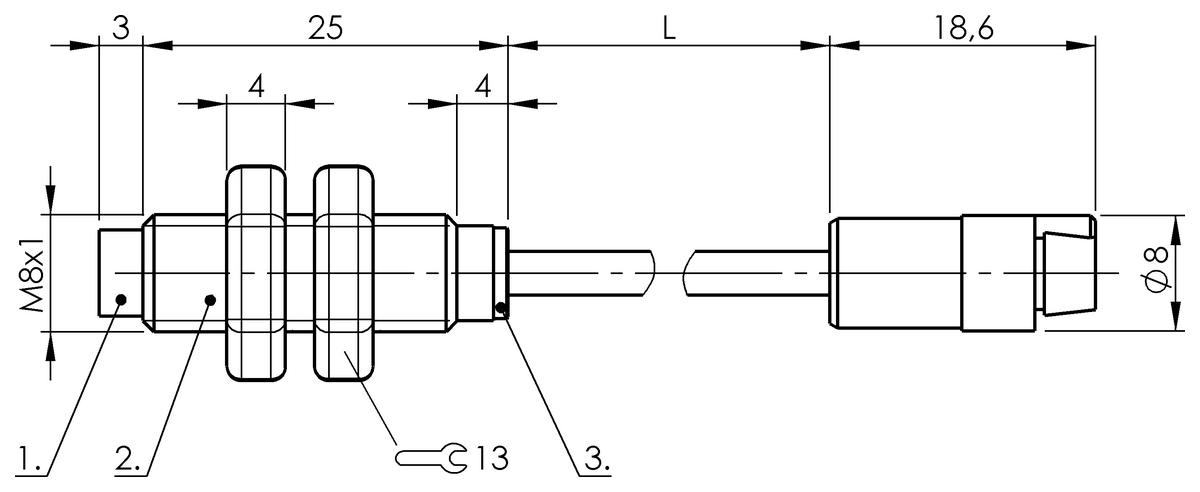 BCS0015 - BCS M08T4C1-XXS30G-EP02-GZ01-002 (Amplifikatörler için kapasitif sensör kafaları) - Görsel 2