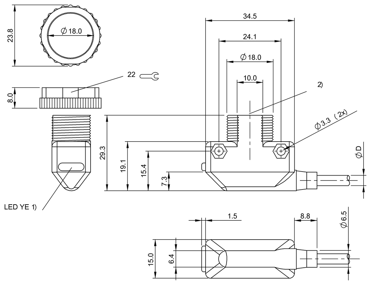 BOS0131 - BOS 11K-X-IS11-02 (Karşılıklı tip sensörler)