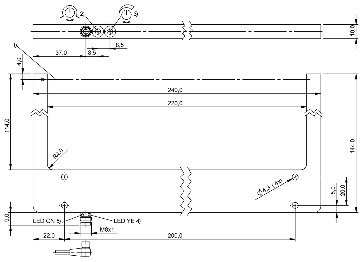 BGL0014 - BGL 220A-007-S49 (Çatal ışık bariyerleri ve açılı ışık bariyerleri) - Görsel 2