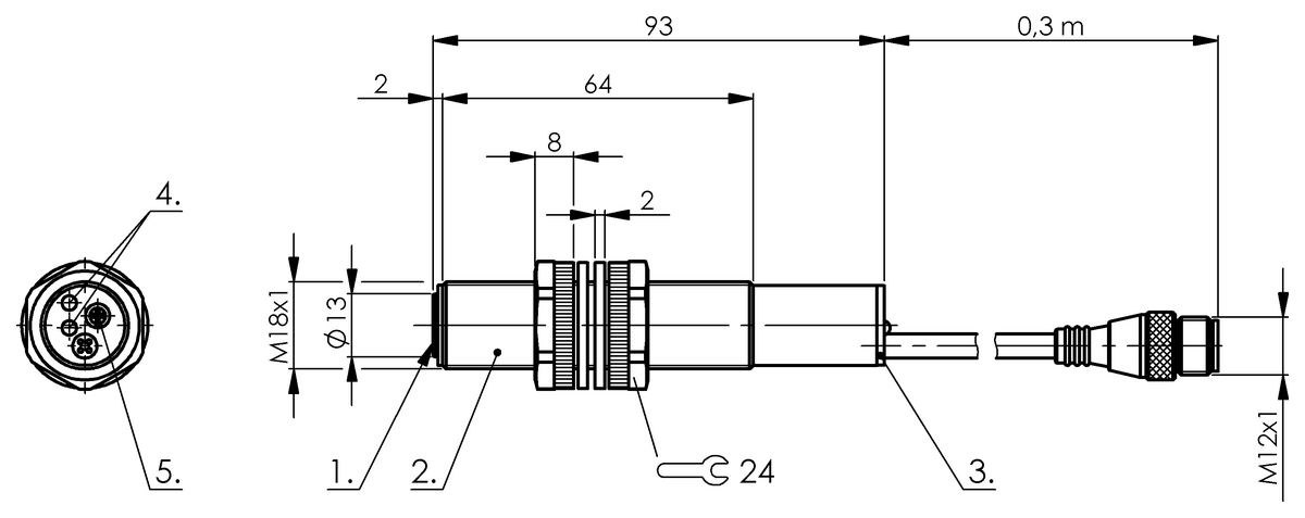 BUS000W - BUS M18K0-NSXEP-060-EP00,3-GS92 (Dijital ve analog çıkışlı ultrasonik sensörler) - Görsel 2