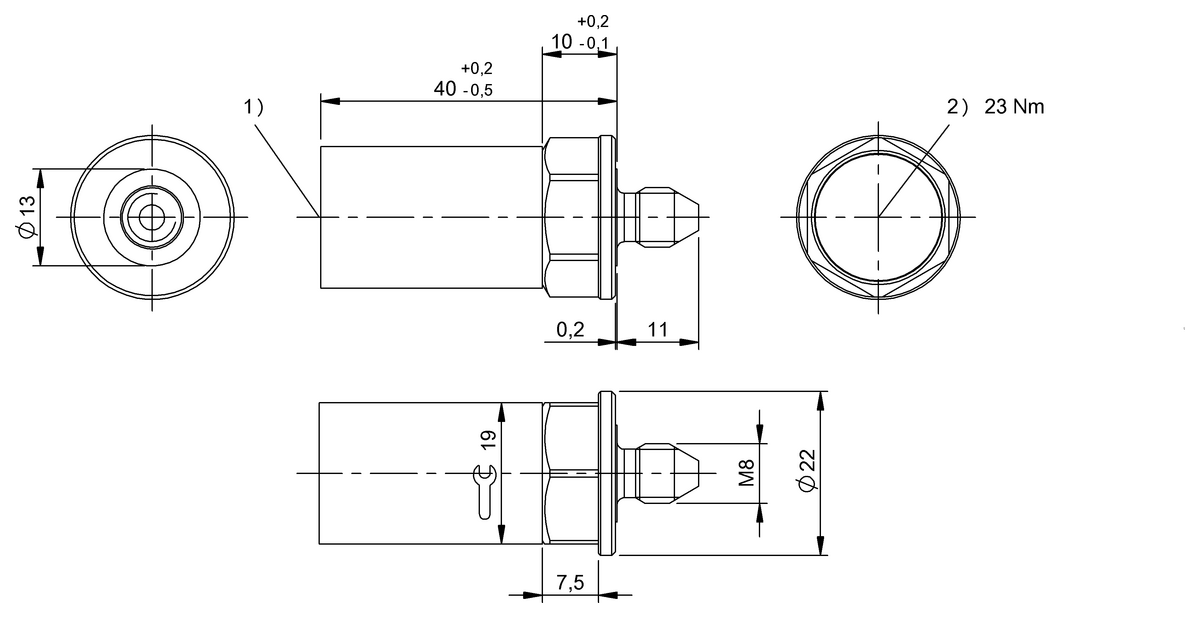 BIS00MR - BIS C-140-11/L-M8-SP40 (RFID LF etiketleri (70/455 kHz)) - Görsel 2