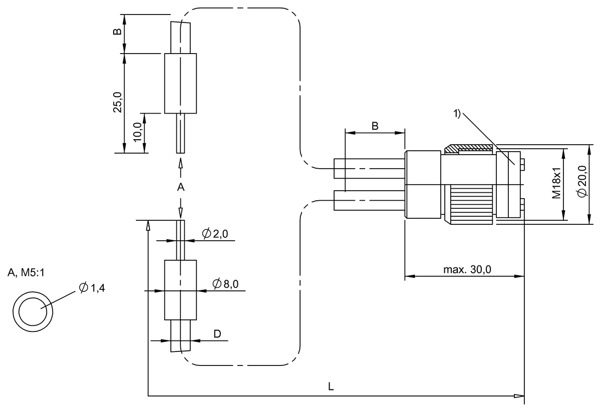 BFO0023 - BFO 18A-LGG-SMG-10-0,5 (Fiber optik sensörler) - Görsel 2