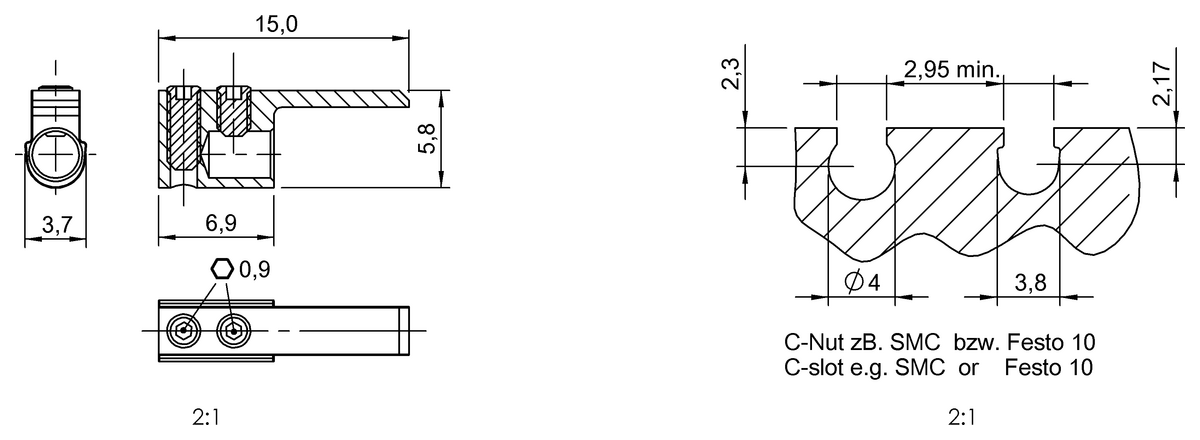 BAM01F0 - BMF 303-HW-97 (Manyetik sensörler için montaj braketleri) - Görsel 2