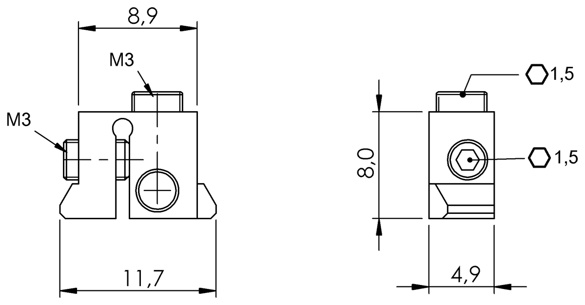 BAM01K9 - BMF 303-HW-101 (Manyetik sensörler için montaj braketleri) - Görsel 2