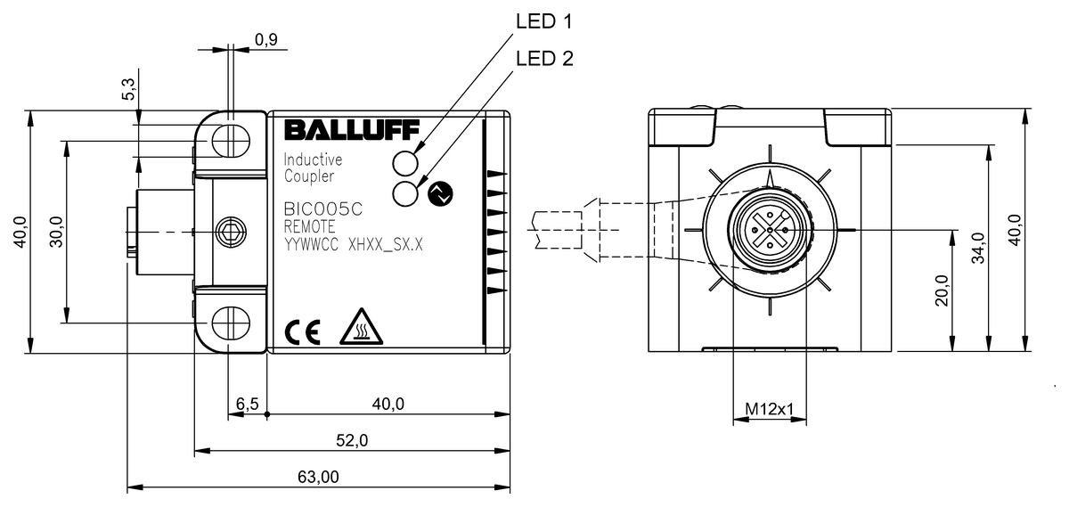 BIC005C - BIC 2I0-I2A50-Q40KFU-SM4A5A (Temassız enerji ve sinyal iletimi için endüktif kuplörler) - Görsel 2