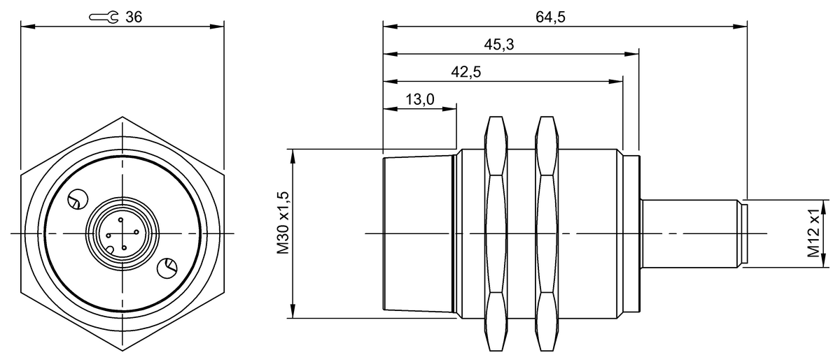 BIC0051 - BIC 1P0-P2A20-M30ME-SM4A4A (Güç kaynağı için endüktif bağlayıcılar) - Görsel 2
