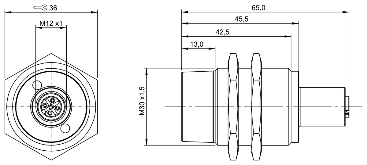 BIC0052 - BIC 2P0-P2A20-M30ME1-SM4A5A (Güç kaynağı için endüktif bağlayıcılar) - Görsel 2