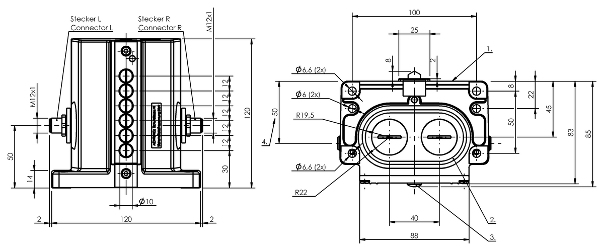 BNS037W - BNS 829-X858-D06-D12-100-10-FD (Değiştirilebilen kilit pimi üniteli mekanik çok konumlu limit sviçleri)
