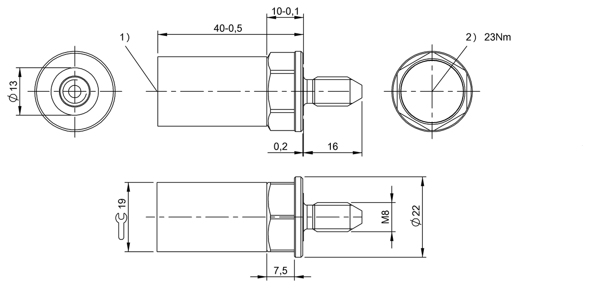 BIS00P4 - BIS C-140-11/L-M8-SA1-SP40 (RFID LF etiketleri (70/455 kHz)) - Görsel 2
