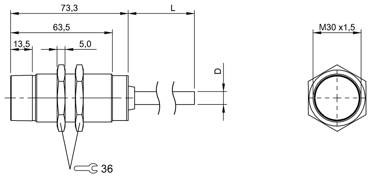 BIC0045 - BIC 2I3-P2A15-M30MI2-BPX0B-050 (Sinyal aktarımı için endüktif bağlayıcılar) - Görsel 2