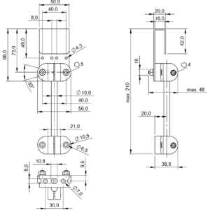 BAM00T8 - BOS 21-HS-1 (Fotoelektrik sensörler için montaj braketi)