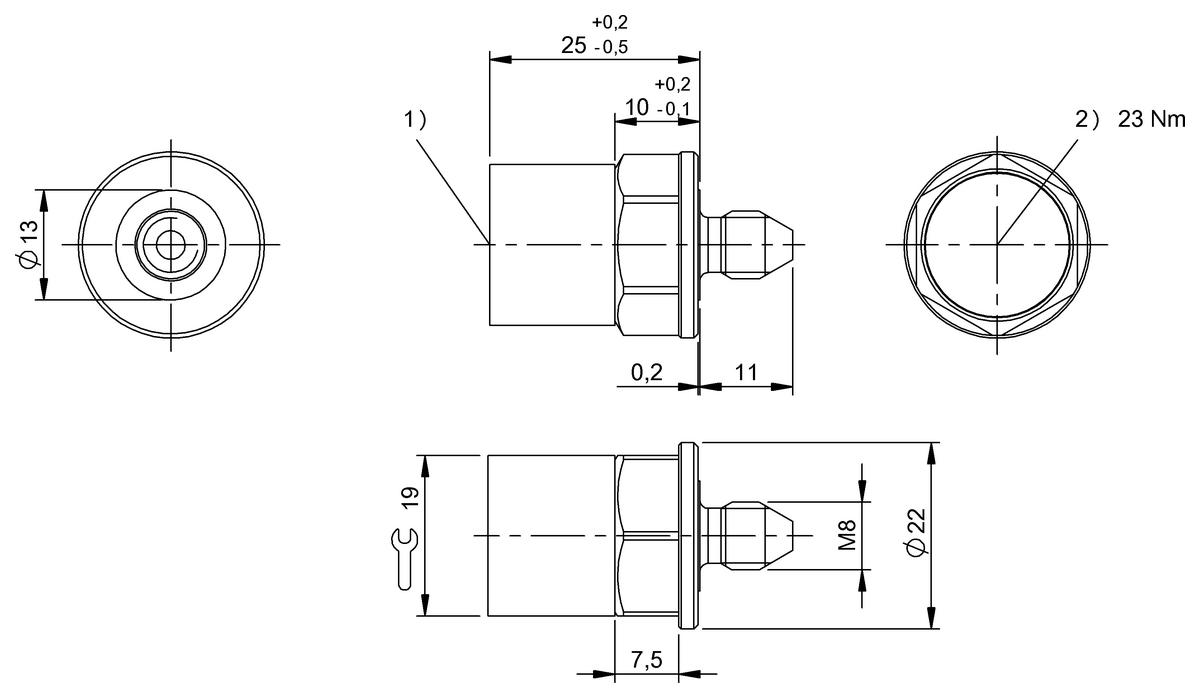 BIS00RP - BIS C-140-11/L-M8-SP25 (RFID LF etiketleri (70/455 kHz))