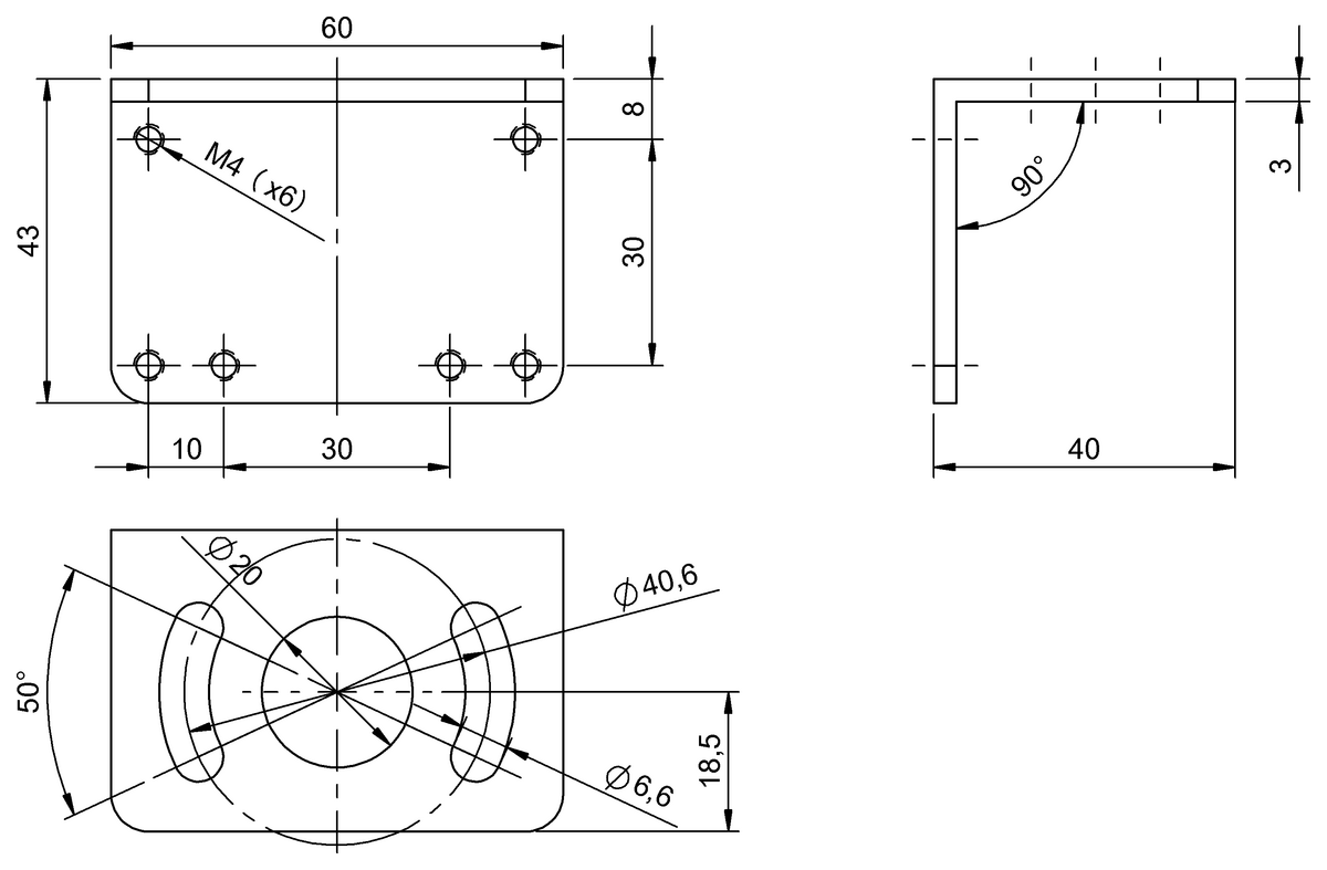 BAM01AE - BAM MB-XA-002-B02-1 (Görüş sensörleri ve ışıklar için braketler) - Görsel 2